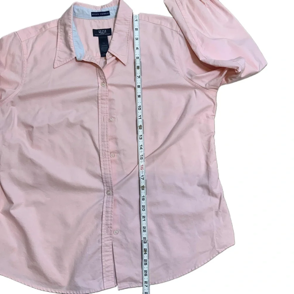 Crazy Horse Pink Collared Long Sleeve Button-Up Mens Shirt Sz 14 Preppy Academia